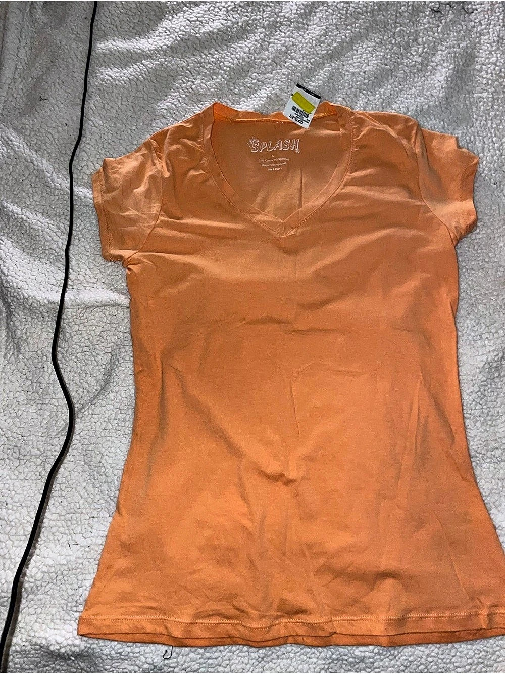 Splash V-Neck Tee in Orange Size Small
